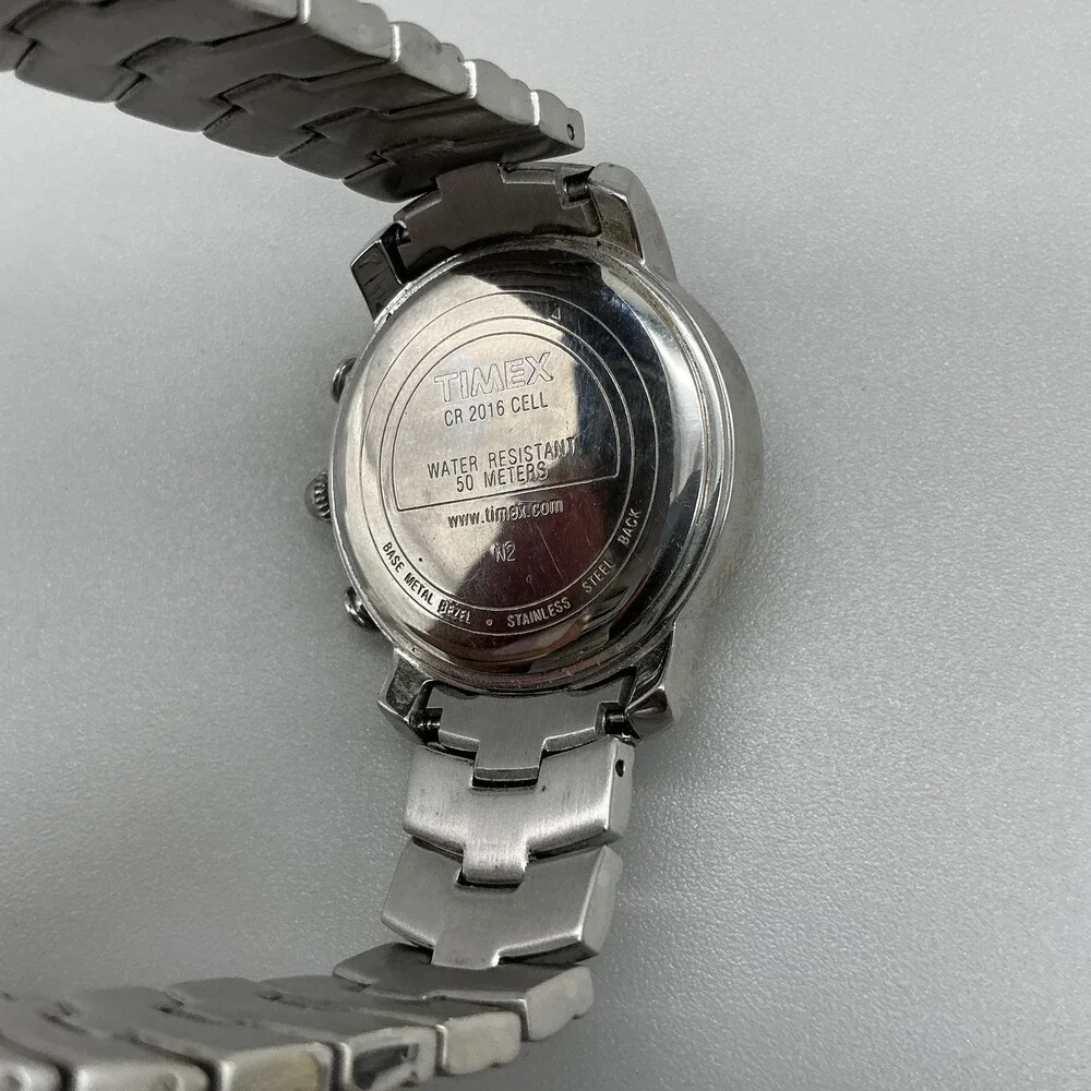 Timex Chronograph Indiglo Womens Watch 31mm MOP Date Two Tone New Battery